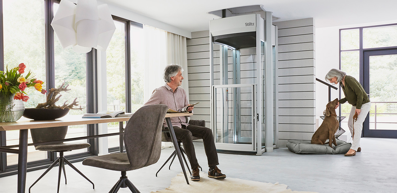 A Stiltz Home Elevator installed in a home